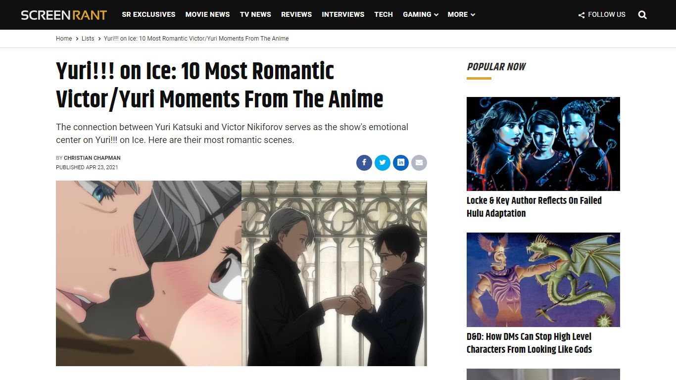 Yuri!!! on Ice: 10 Most Romantic Victor/Yuri Moments From ... - ScreenRant